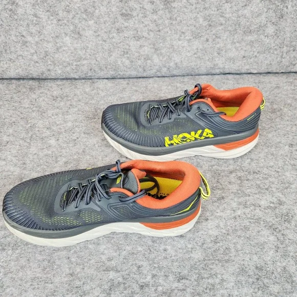 Hoka One One Bondi 7 Running Shoes Men 9 Grey Road Cushion Sneakers 1110518 TCHL - Picture 4 of 8